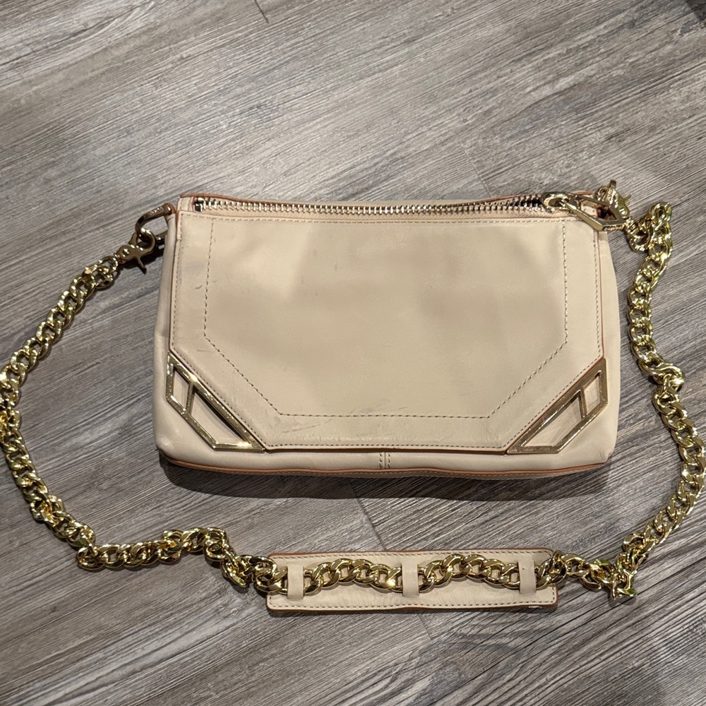 Vintage Botkier Cream Clutch with Gold Chain